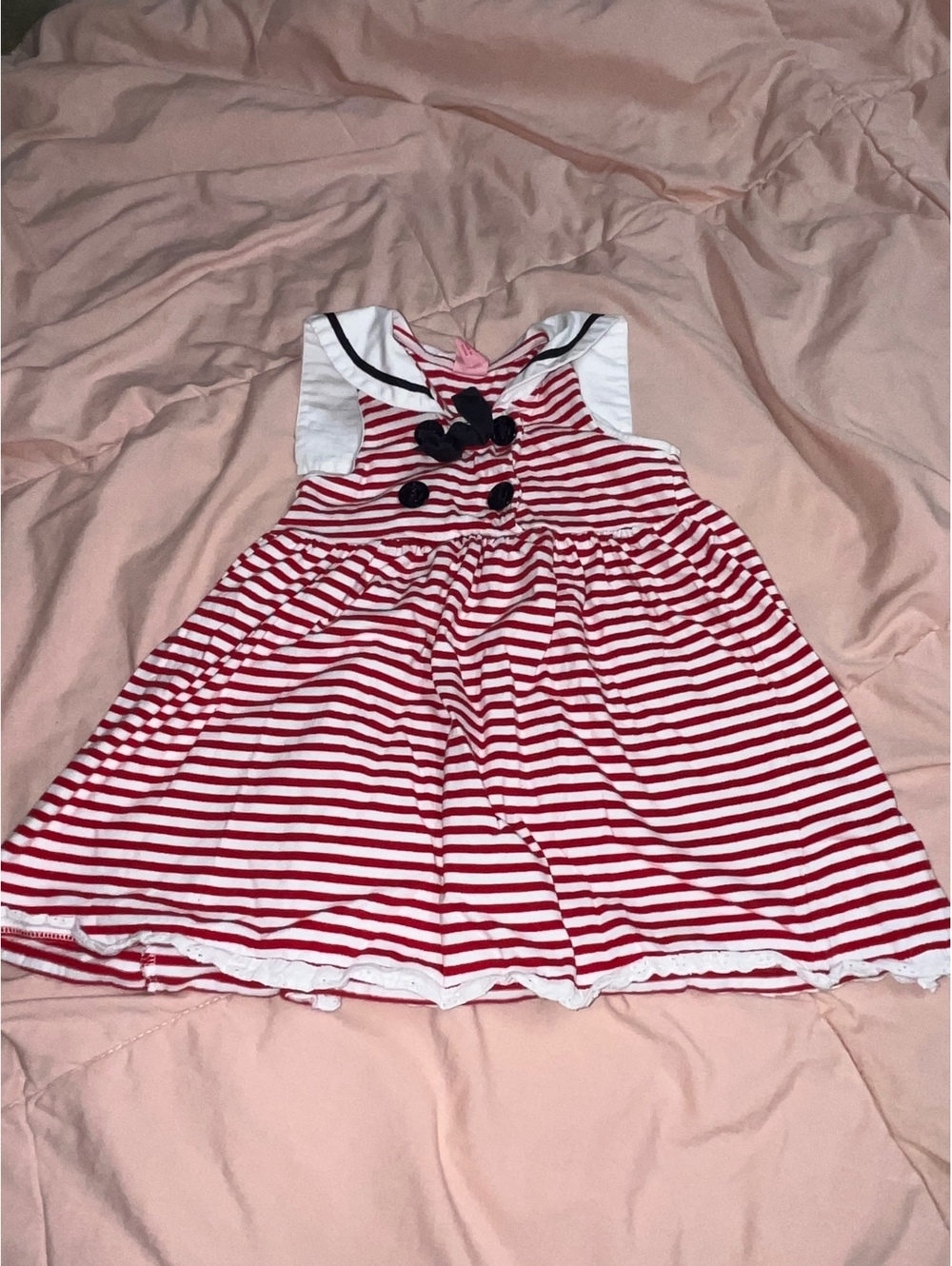 Copper Key Girls Red and White Striped Nautical Dress 3T